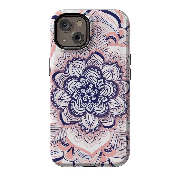iPhone 14 StrongFit Purple, Blue and Pink Netted Mandala by Tangerine-Tane