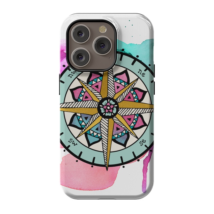 iPhone 14 Pro StrongFit compass by Pom Graphic Design