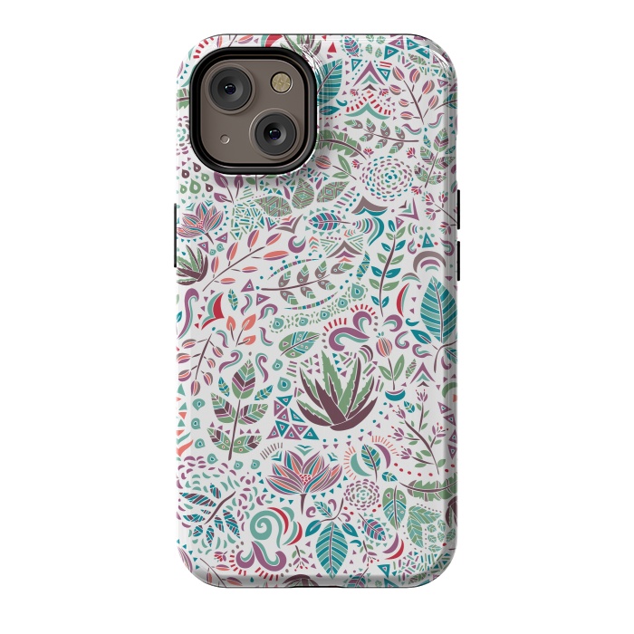 iPhone 14 StrongFit Botanical Doodles by Pom Graphic Design