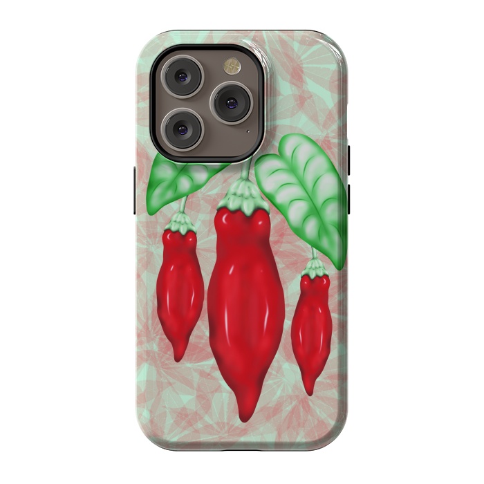 iPhone 14 Pro StrongFit Red Hot Chilli Pepper Decorative Food Art by BluedarkArt