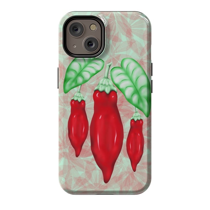 iPhone 14 StrongFit Red Hot Chilli Pepper Decorative Food Art by BluedarkArt