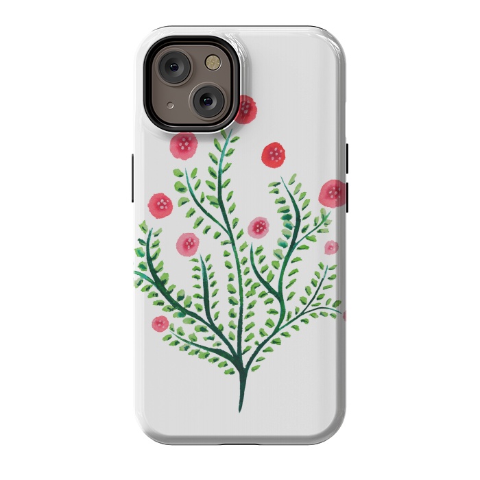 iPhone 14 StrongFit Spring Plant In Pink And Green by Boriana Giormova