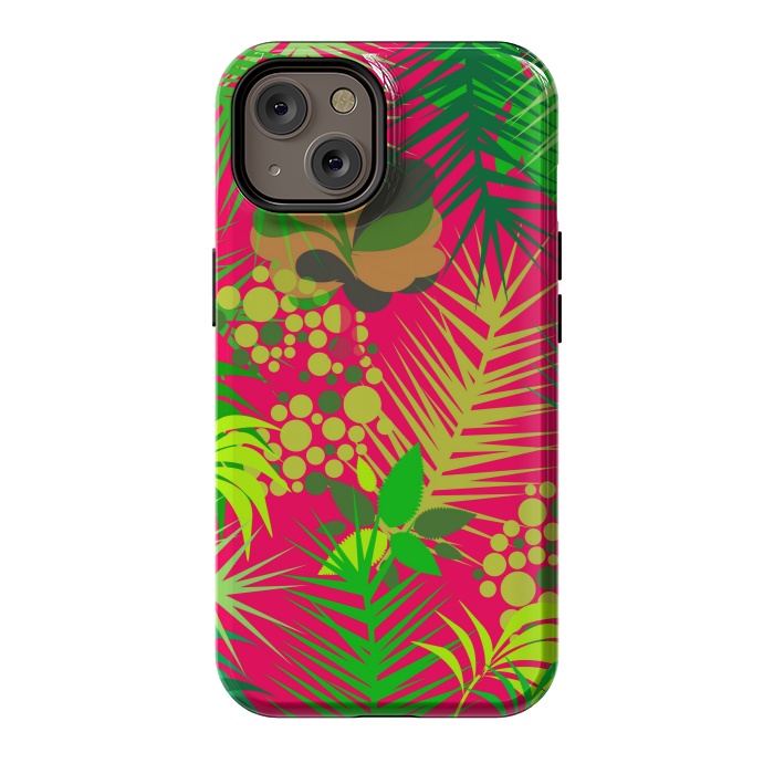 iPhone 14 StrongFit pink tropical pattern by MALLIKA