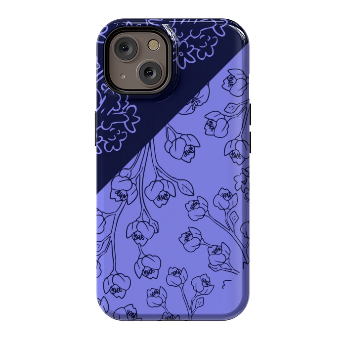 iPhone 14 StrongFit BLUE TROPICAL PATTERN by MALLIKA