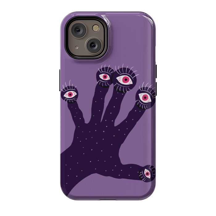 iPhone 14 StrongFit Weird Hand With Watching Eyes by Boriana Giormova