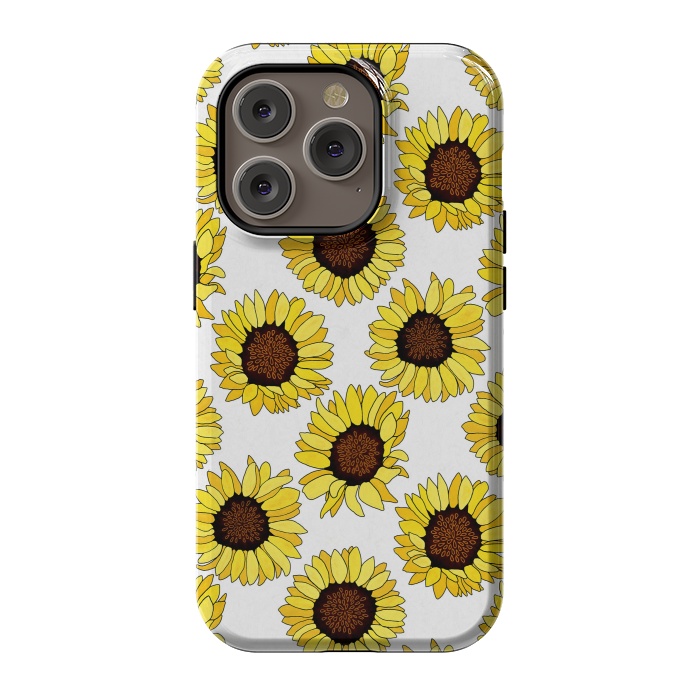 iPhone 14 Pro StrongFit Sunflowers Are The new Roses! - White  by Tigatiga