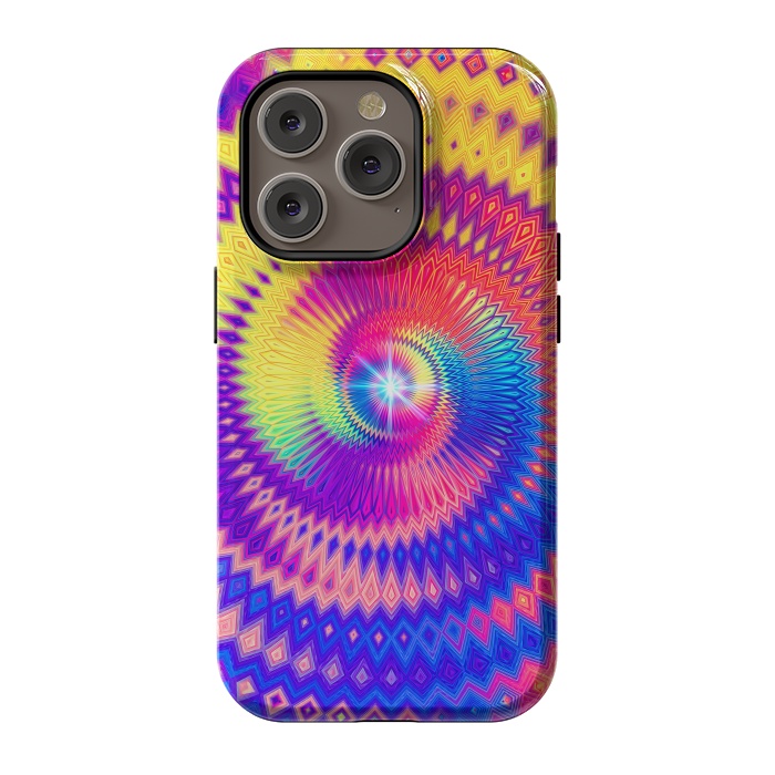 iPhone 14 Pro StrongFit Abstract Colorful Diamond Shape Circular Design by Art Design Works