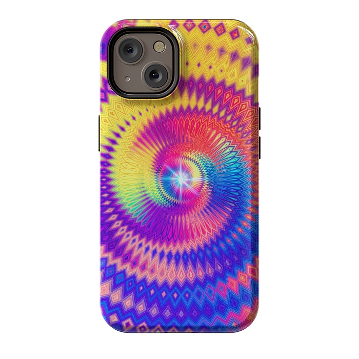 iPhone 14 StrongFit Abstract Colorful Diamond Shape Circular Design by Art Design Works