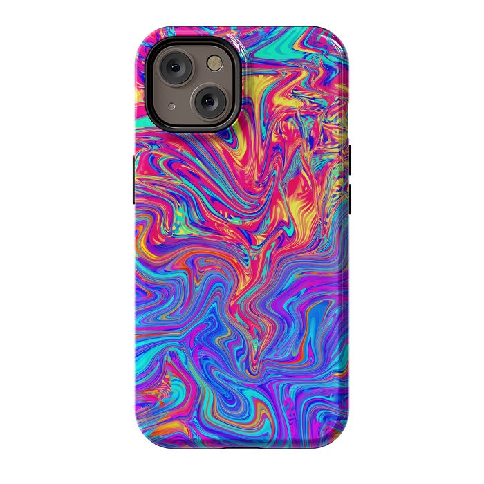 iPhone 14 StrongFit Abstract Colorful Waves by Art Design Works