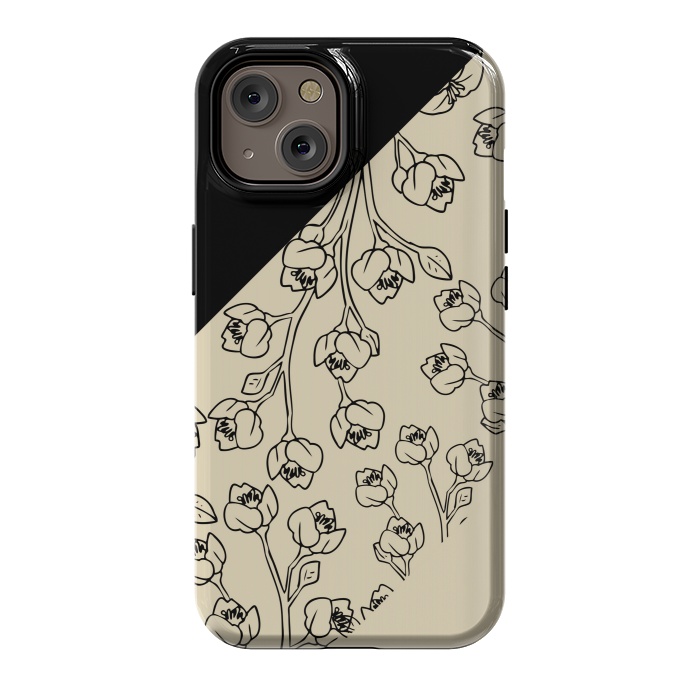 iPhone 14 StrongFit floral offwhite pattern by MALLIKA