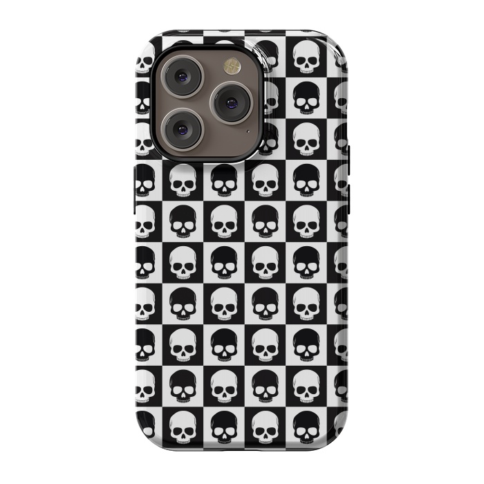 iPhone 14 Pro StrongFit Checkered Skulls Pattern I by Art Design Works