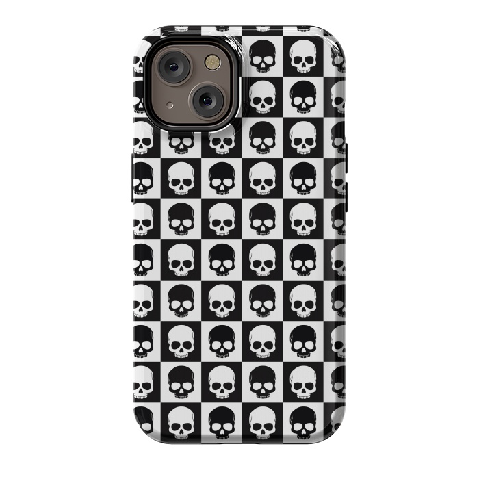 iPhone 14 StrongFit Checkered Skulls Pattern I by Art Design Works