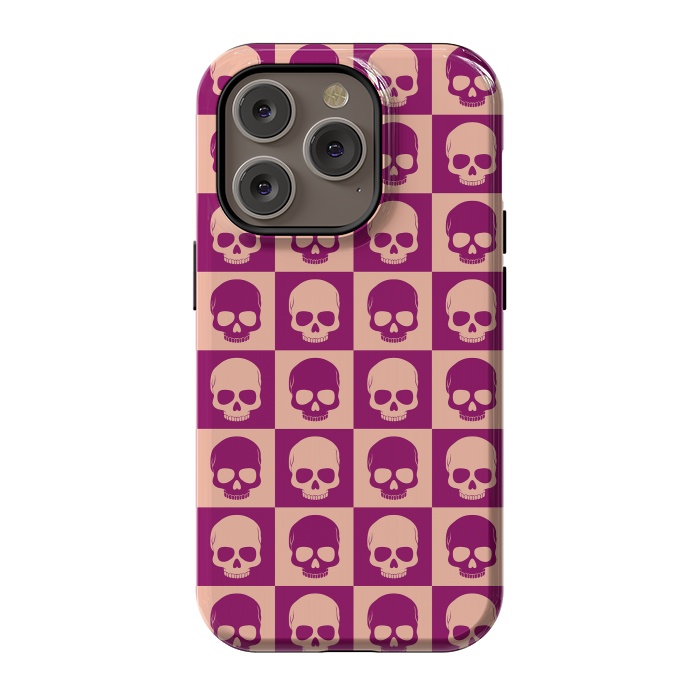 iPhone 14 Pro StrongFit Checkered Skulls Pattern II by Art Design Works