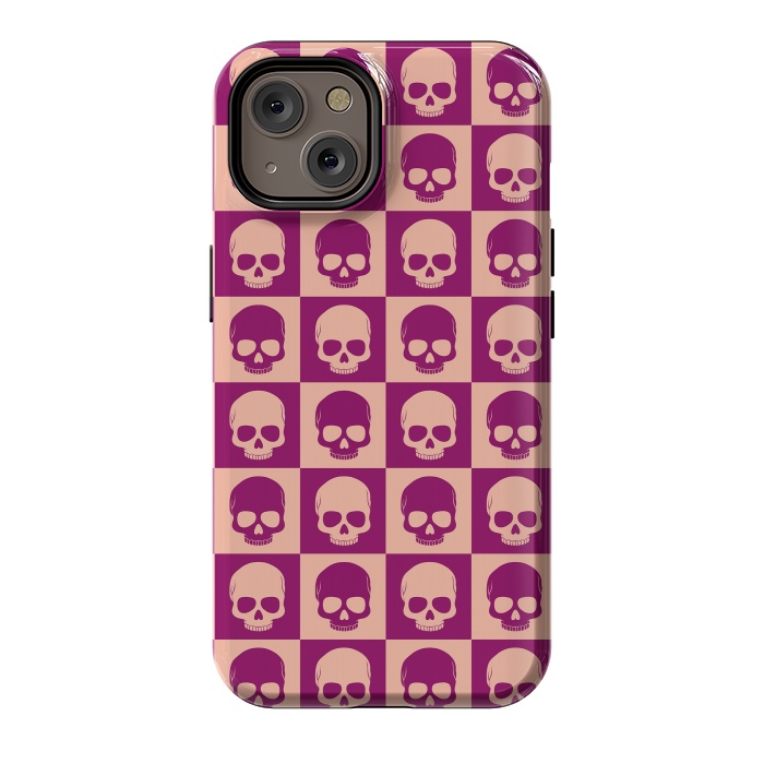 iPhone 14 StrongFit Checkered Skulls Pattern II by Art Design Works