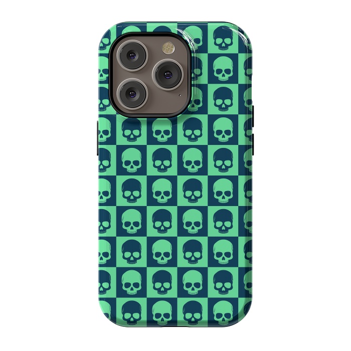 iPhone 14 Pro StrongFit Checkered Skulls Pattern III by Art Design Works