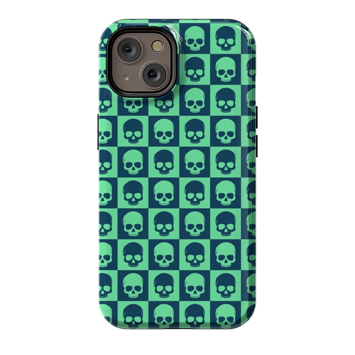 iPhone 14 StrongFit Checkered Skulls Pattern III by Art Design Works