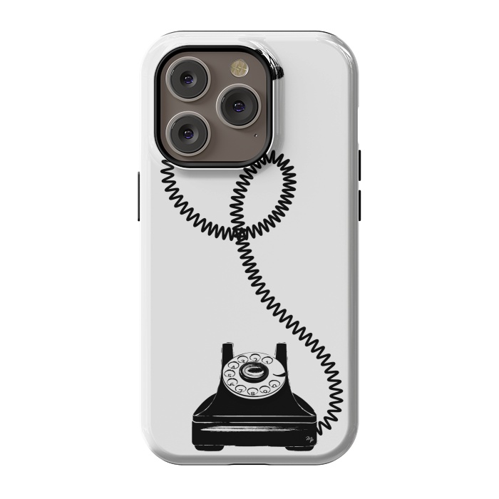iPhone 14 Pro StrongFit Black Vintage Phone by Martina