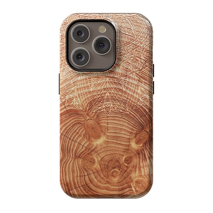iPhone 14 Pro StrongFit Mandala Wood I by Art Design Works
