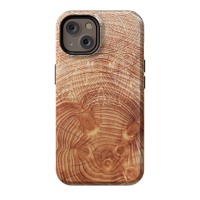 iPhone 14 StrongFit Mandala Wood I by Art Design Works