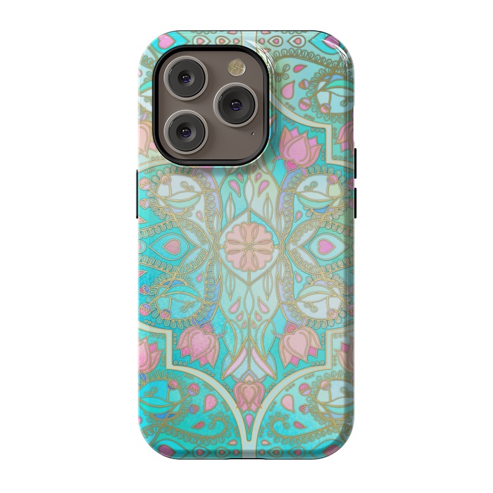 iPhone 14 Pro StrongFit Floral Moroccan in Spring Pastels by Micklyn Le Feuvre