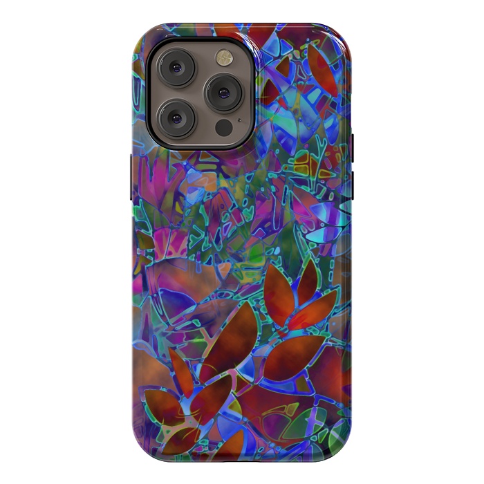 iPhone 14 Pro max StrongFit Floral Abstract Stained Glass G174 by Medusa GraphicArt