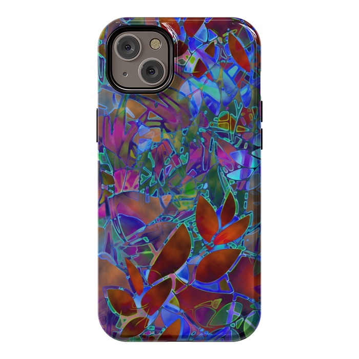 iPhone 14 Plus StrongFit Floral Abstract Stained Glass G174 by Medusa GraphicArt