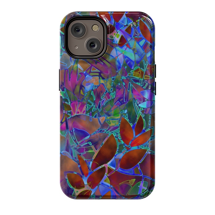 iPhone 14 StrongFit Floral Abstract Stained Glass G174 by Medusa GraphicArt