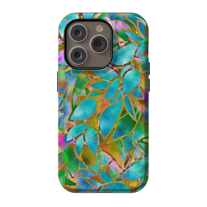 iPhone 14 Pro StrongFit Floral Abstract Stained Glass G265  by Medusa GraphicArt