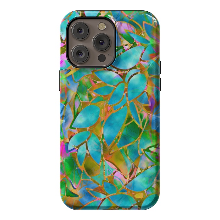 iPhone 14 Pro max StrongFit Floral Abstract Stained Glass G265  by Medusa GraphicArt