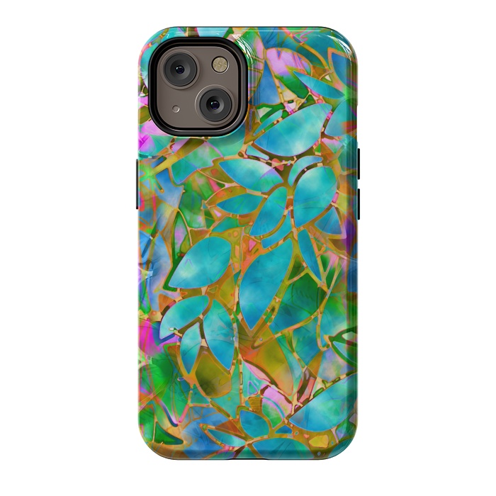 iPhone 14 StrongFit Floral Abstract Stained Glass G265  by Medusa GraphicArt