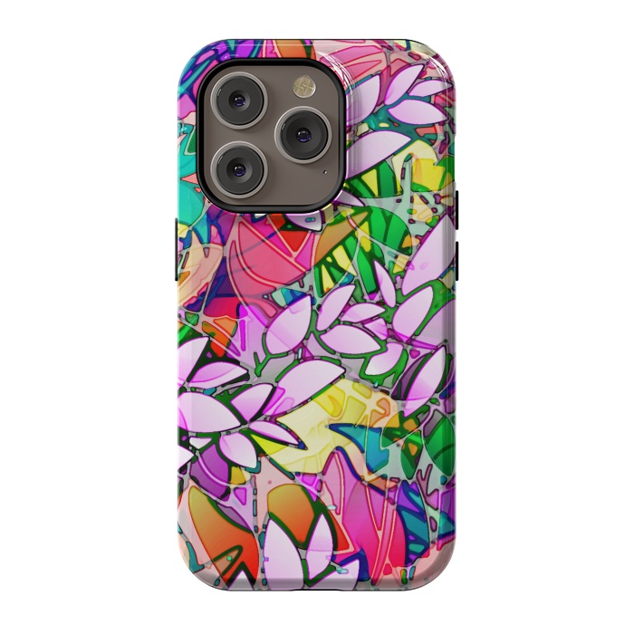 iPhone 14 Pro StrongFit Grunge Art Floral Abstract G130  by Medusa GraphicArt