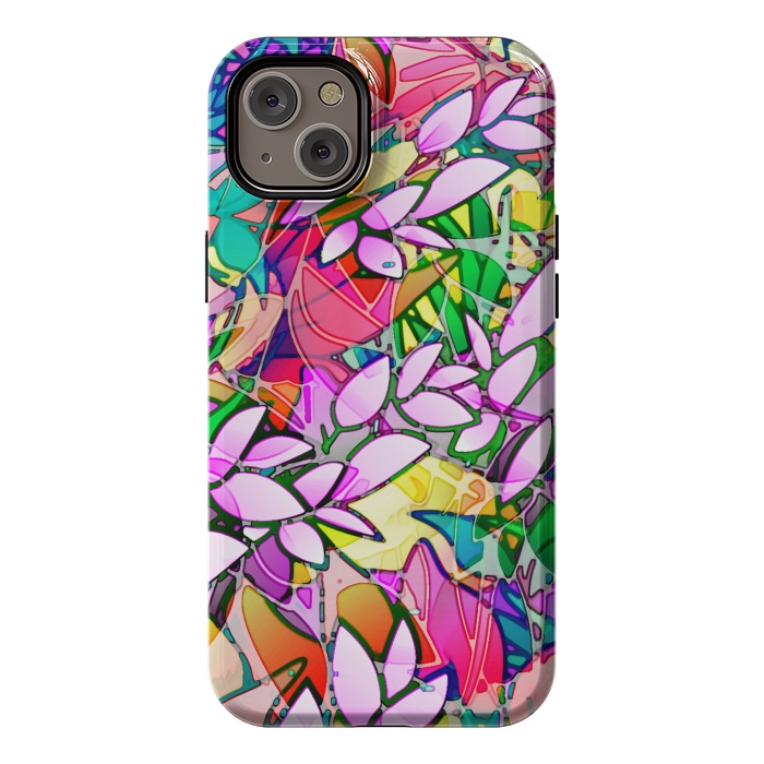 iPhone 14 Plus StrongFit Grunge Art Floral Abstract G130  by Medusa GraphicArt