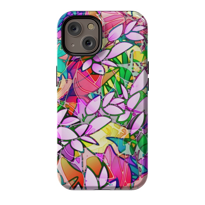 iPhone 14 StrongFit Grunge Art Floral Abstract G130  by Medusa GraphicArt