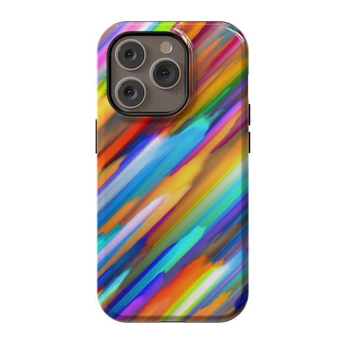 iPhone 14 Pro StrongFit Colorful digital art splashing G391 by Medusa GraphicArt