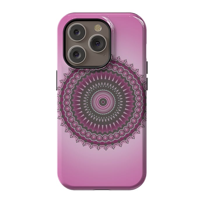 iPhone 14 Pro StrongFit Pink Mandala Ornament 2 by Andrea Haase