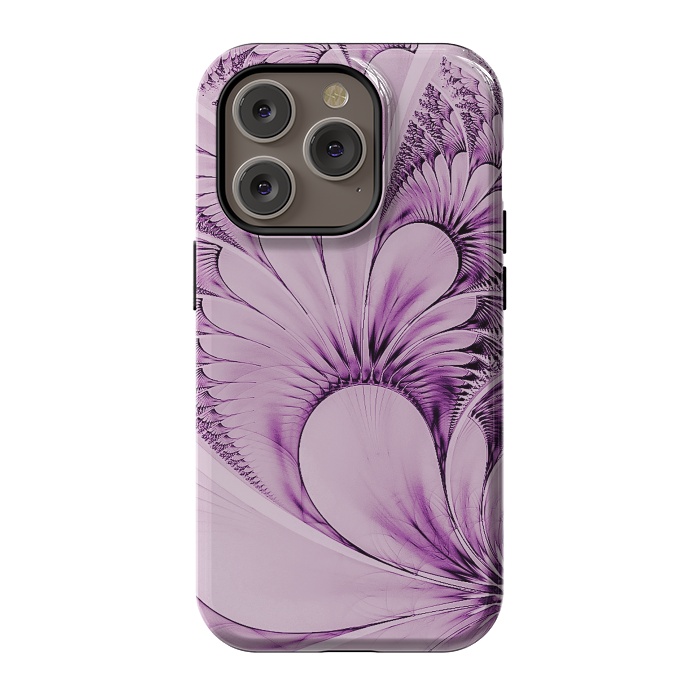 iPhone 14 Pro StrongFit Pink Fractal Flowers by Andrea Haase