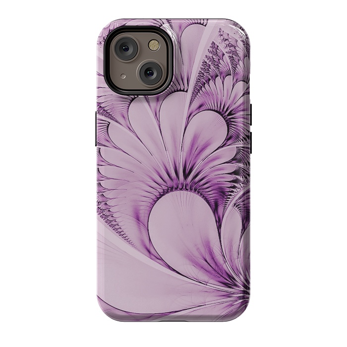 iPhone 14 StrongFit Pink Fractal Flowers by Andrea Haase