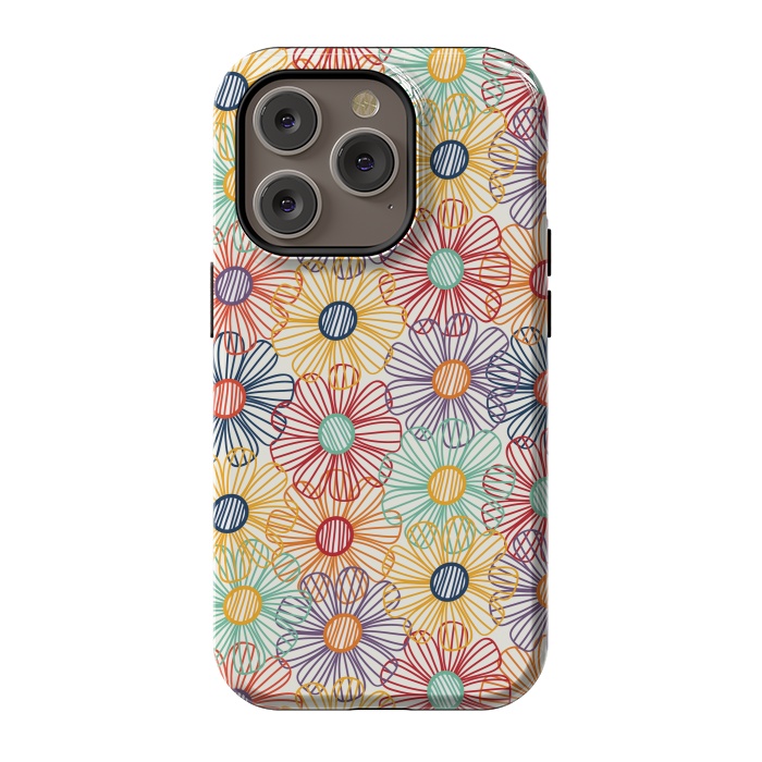 iPhone 14 Pro StrongFit RAINBOW FLORAL by TracyLucy Designs