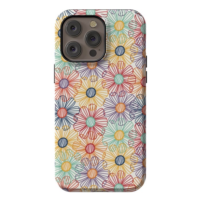 iPhone 14 Pro max StrongFit RAINBOW FLORAL by TracyLucy Designs