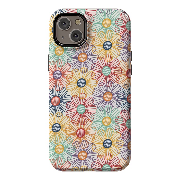 iPhone 14 Plus StrongFit RAINBOW FLORAL by TracyLucy Designs