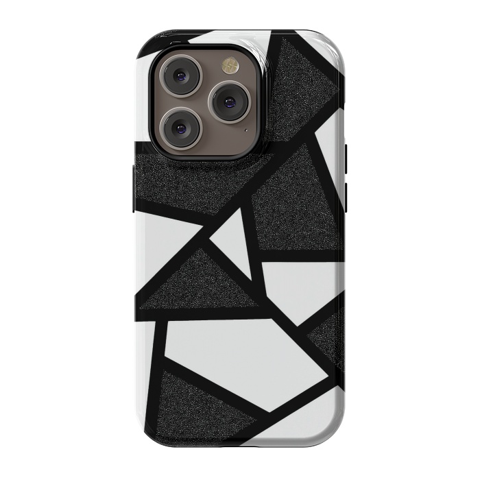 iPhone 14 Pro StrongFit White and black geometric by Jms