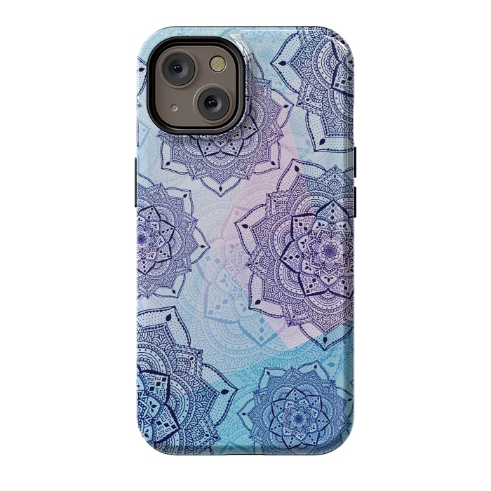 iPhone 14 StrongFit Blue purple mandalas by Jms