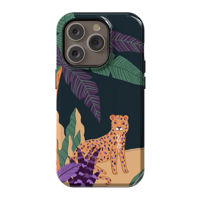 iPhone 14 Pro StrongFit Cheetah on Tropical Beach by  Utart