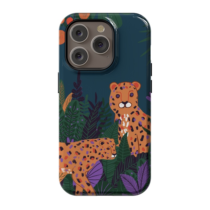 iPhone 14 Pro StrongFit Two Cheetahs in Tropical Jungle by  Utart