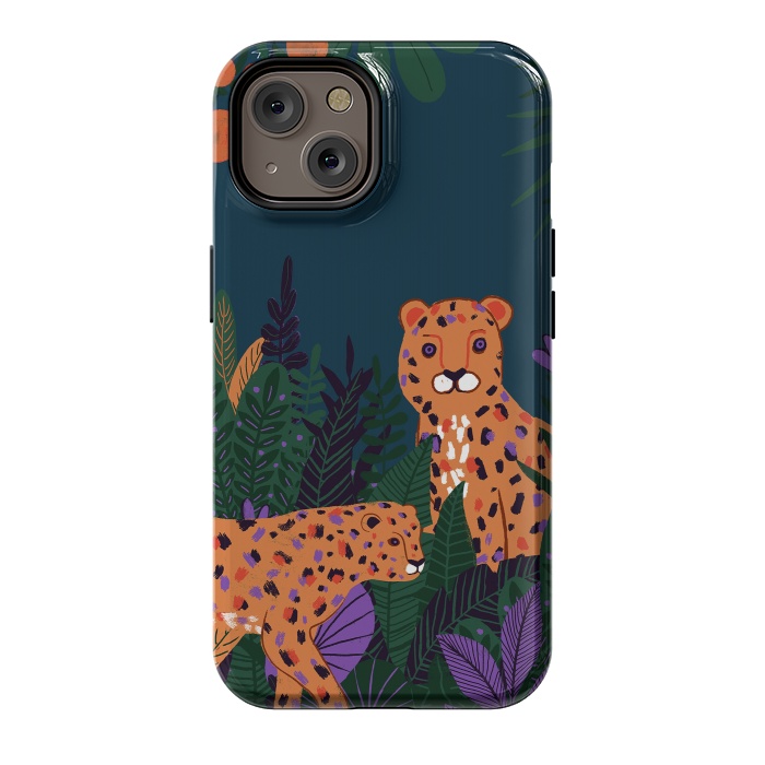 iPhone 14 StrongFit Two Cheetahs in Tropical Jungle by  Utart