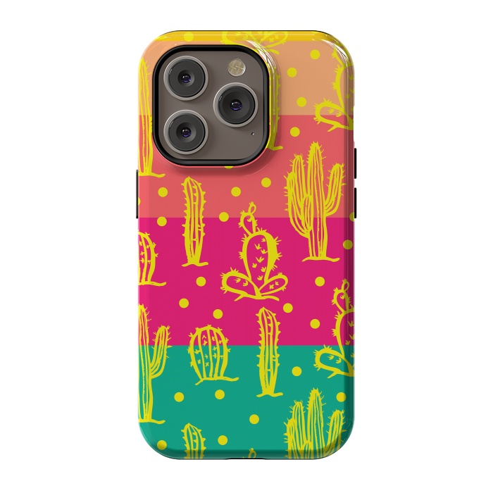 iPhone 14 Pro StrongFit Cactus in Luminous Tones by Rossy Villarreal