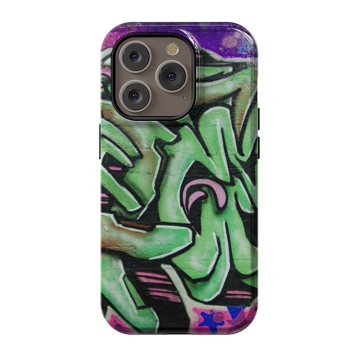 iPhone 14 Pro StrongFit Green Graffiti by Andrea Haase