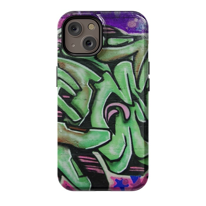 iPhone 14 StrongFit Green Graffiti by Andrea Haase