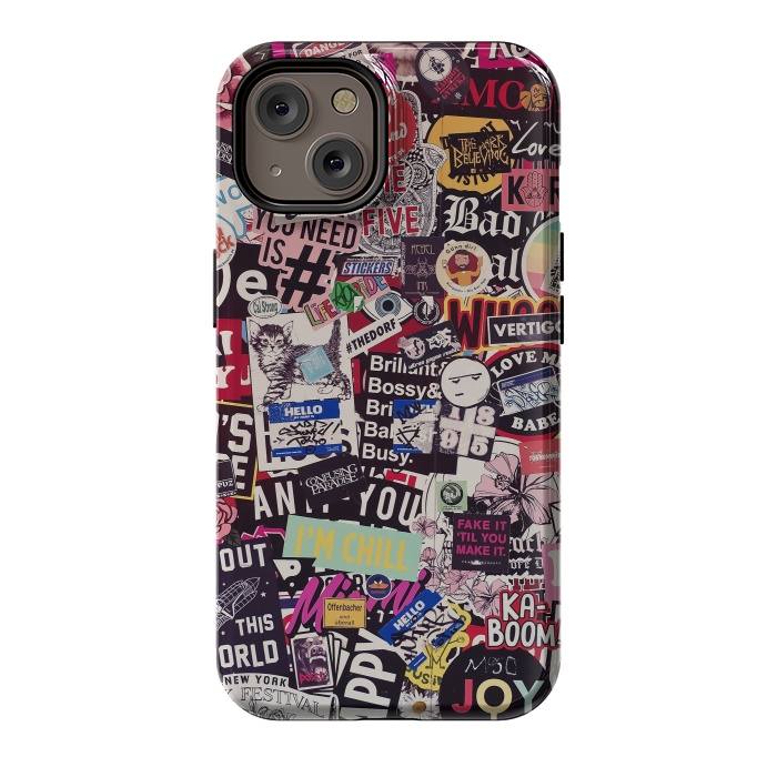 iPhone 14 StrongFit Colorful Sticker Wall by Andrea Haase
