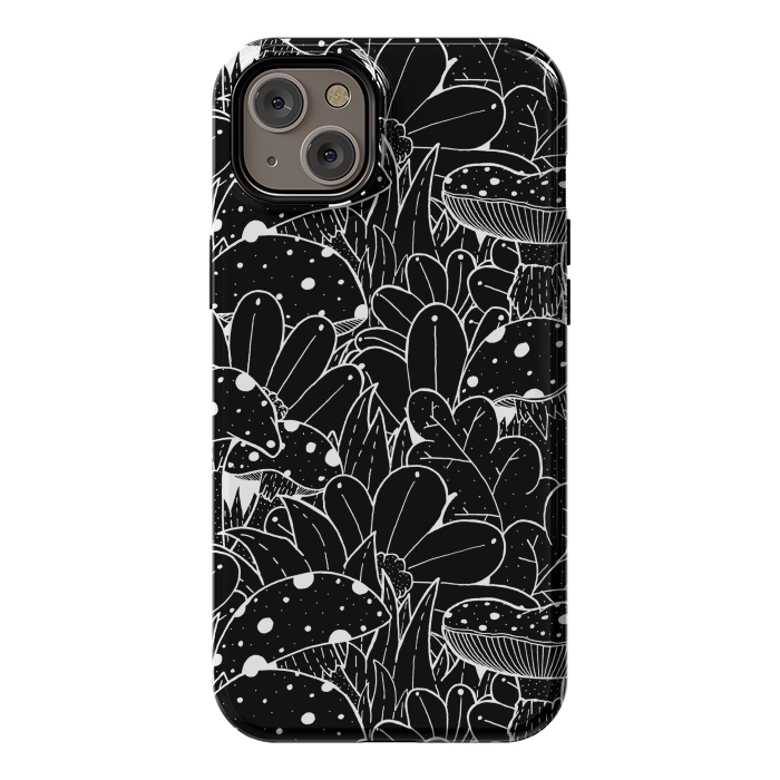 iPhone 14 Plus StrongFit Black and white autumn pattern by Steve Wade (Swade)
